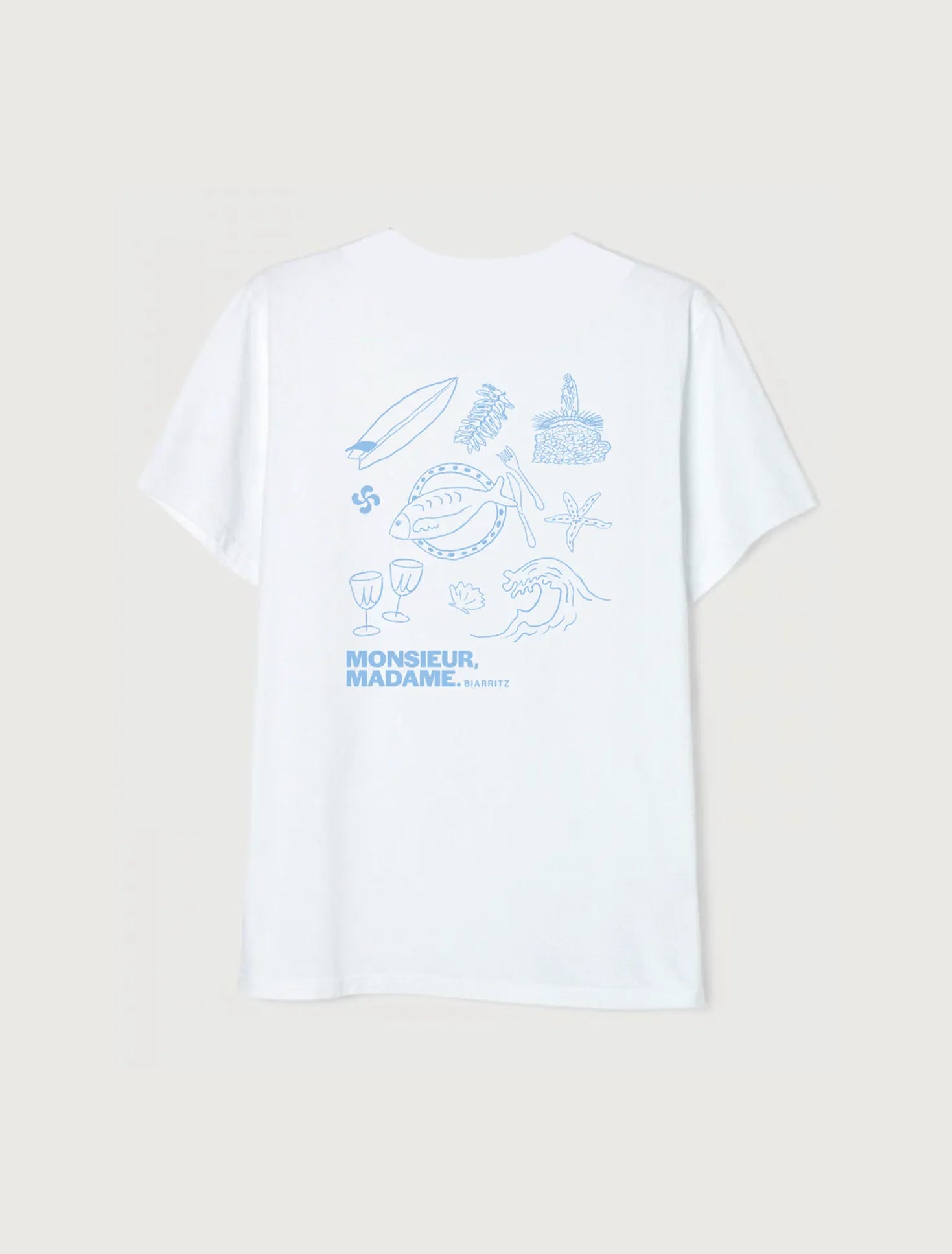 TEE-SHIRT MONSIEUR MADAME x AMV BLANC-BLEU