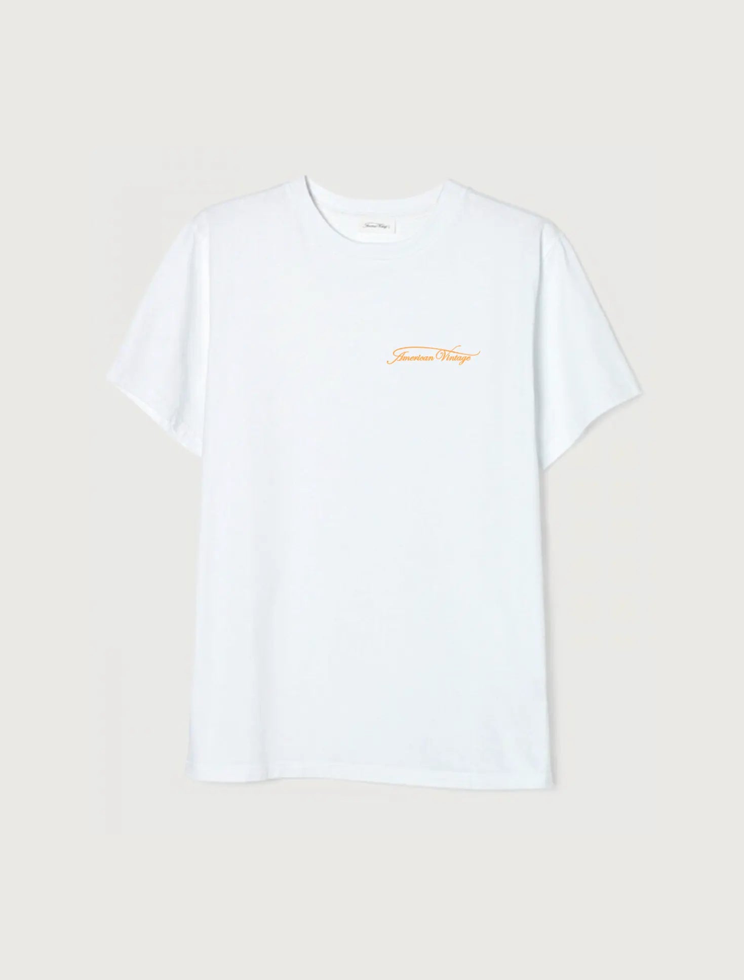 TEE-SHIRT MONSIEUR MADAME x AMV BLANC-ORANGE FLUO
